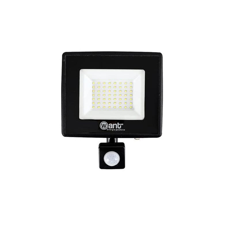 FOCO PROYECTOR DE REA SMD STREET CON SENSOR 50W 6000K Negro