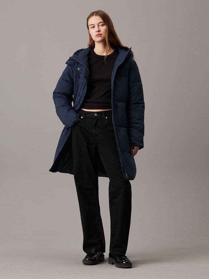 Parka Logo Belt-Puffer Azul Calvin Klein XS