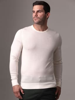 Sweater Superior Wool/Crew Neck Blanco Calvin Klein S