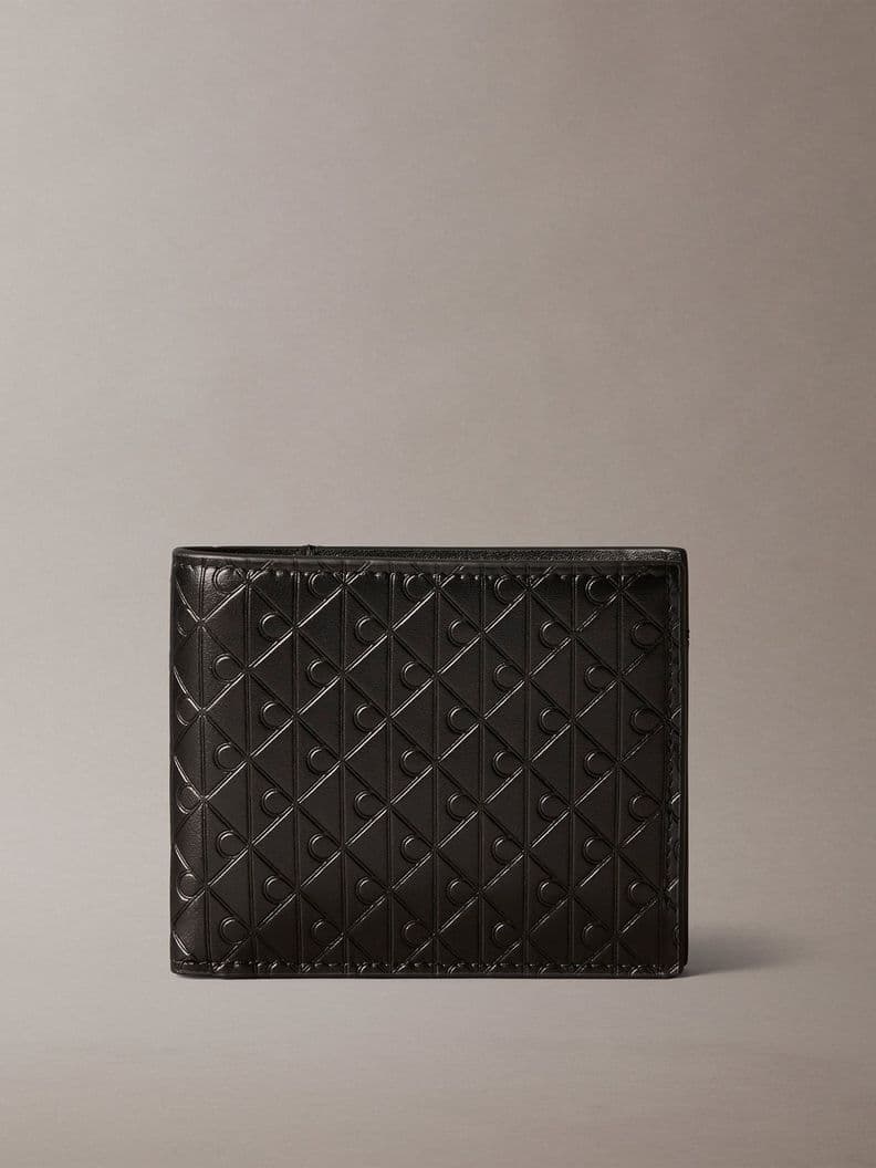 Billetera Plegada y Monogram Grabado Negro Calvin Klein
