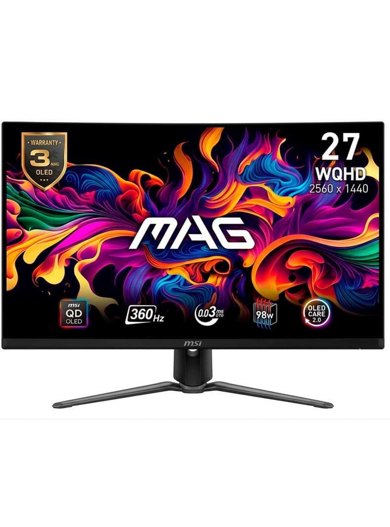 Monitor Gamer MSI 27 MAG 271QPX QD-OLED 360HZ 0.03MS Negro