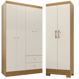 Combo closet versa 4 puertas + multiuso luna off white k4215 Blanco 180 CM