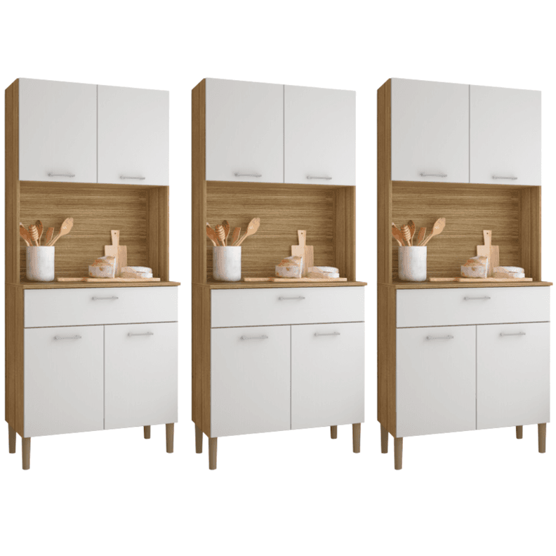 Combo 3 Muebles de Cocina Kris K04X3 Blanco 170 CM