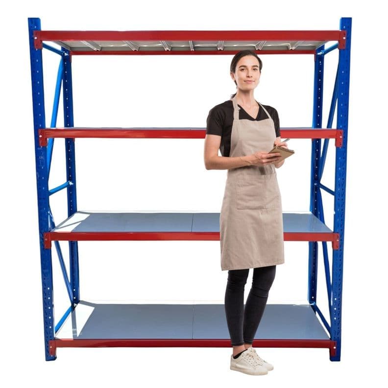 Estante Mini Rack 200x50x200 cm 400 kg Azul Naranjo Gris
