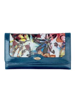 Chequera Mujer Miura Mod. Brigitte 100% Cuero Natural con proteccion RFID Azul