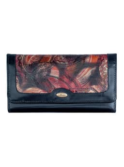 Chequera Mujer Miura Mod. Brigitte 100% Cuero Natural con proteccion RFID Negro