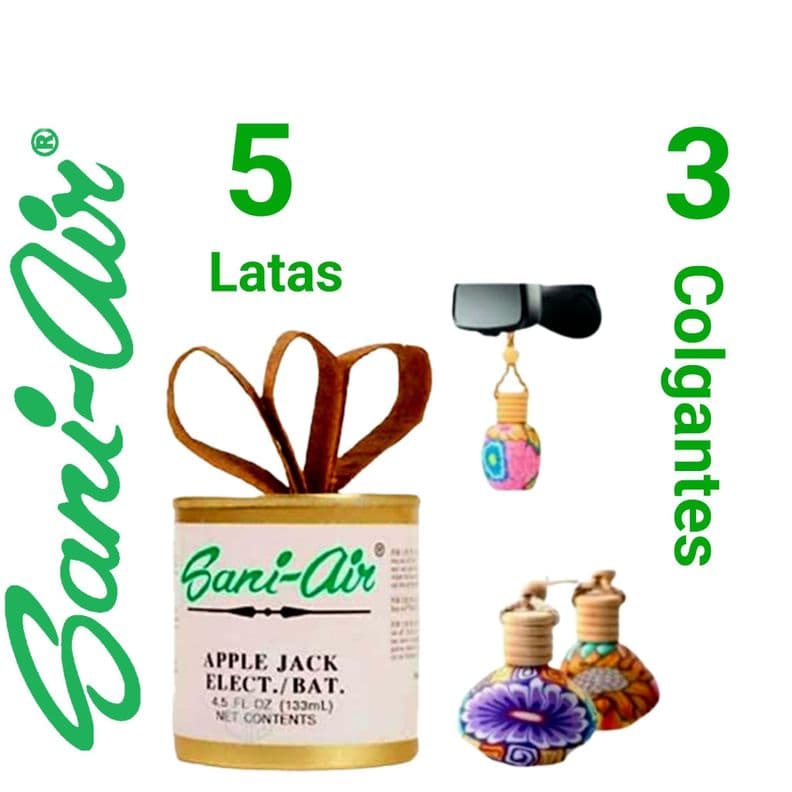5 Latas Sani Air + 3 Botellas Auto Colgante Sani Air