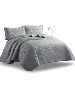 CUBRECAMA QUILT DELGADO TUFTING DE LUJO SUAVE KING R8 Blanco
