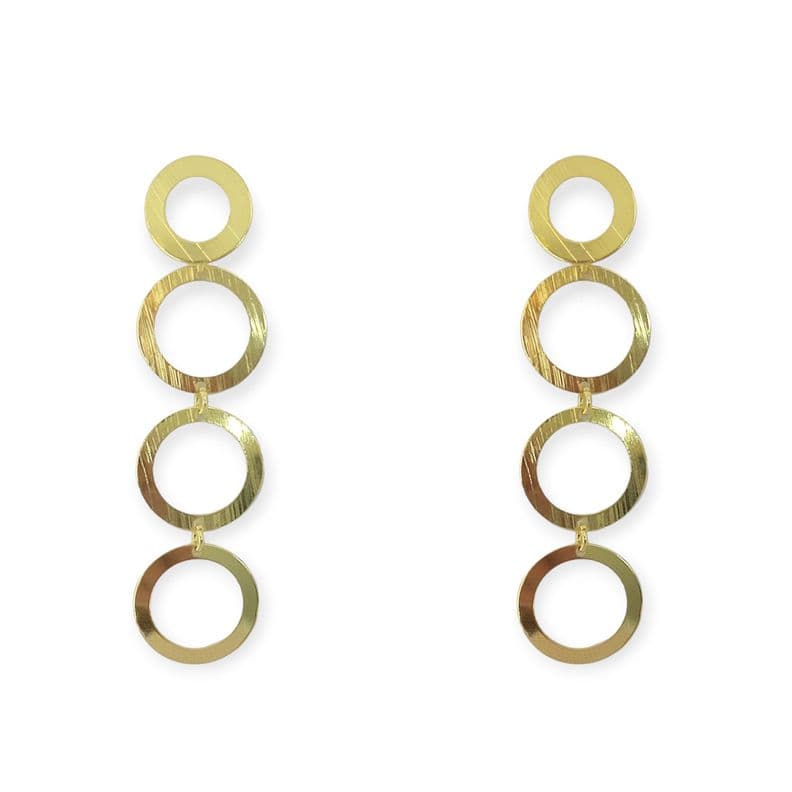 Aros Lola 3 Circulos Enchapado Oro 18K