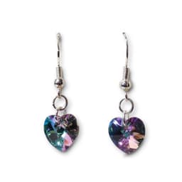 Aros Corazon Cristal Austriaco Vitrail Claro Plata Fina 925