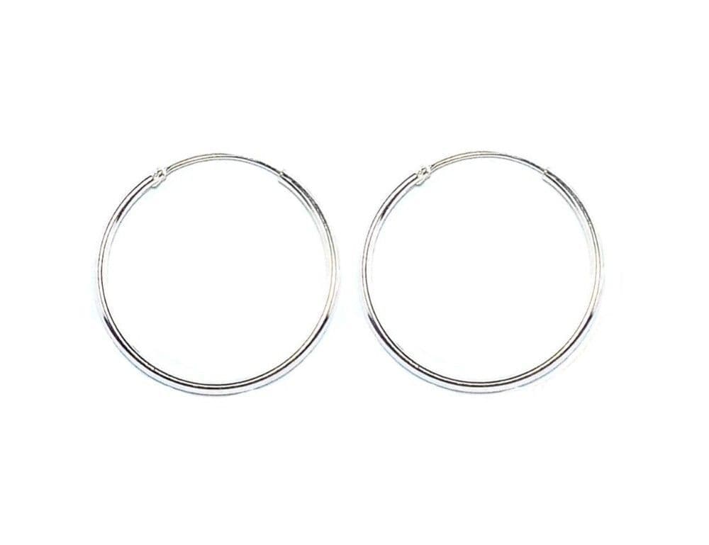 Aros Argolla 25mm Plata Fina 925