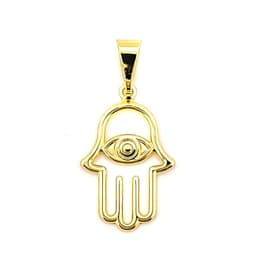 Colgante Mano De Fatima Calada Enchapado Oro 18K Dorado
