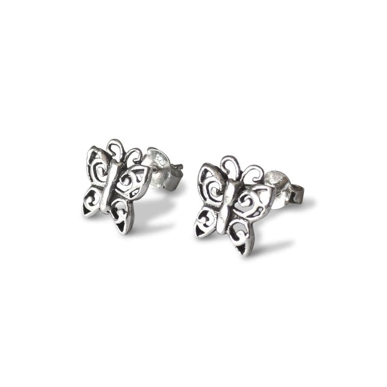 Aros Mariposa Calada Plata Fina 925