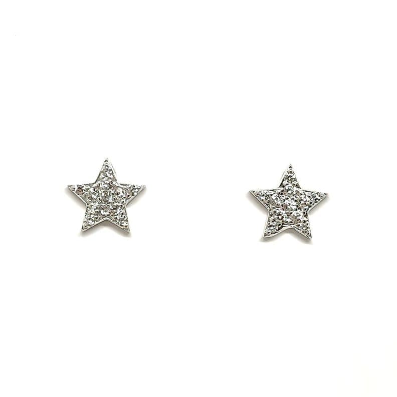 Aros Estrellas Circones 9mm Plata Fina 925