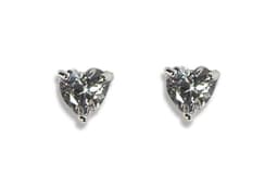Aros Corazon Circon Mini Blanco 4mm Plata Fina 925