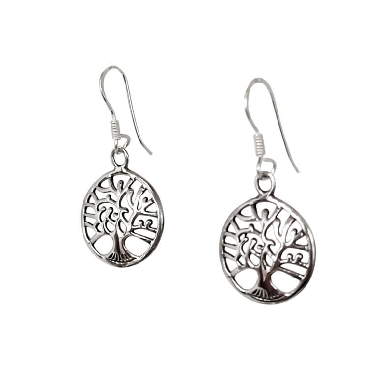 Aros Arbol De La Vida Gancho Plata Fina 925