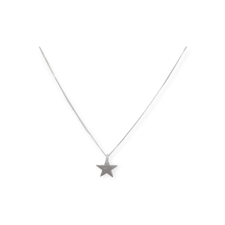 Collar Estrella Plana Cadena Veneciana Plata Fina 925