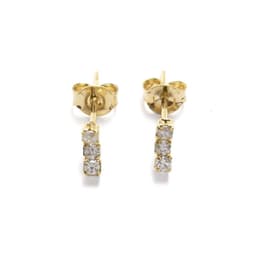 Aros 3 Circones Apegados Enchapado Oro 18K Dorado