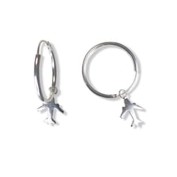 Aros Argolla Colgante Avion Plata Fina 925