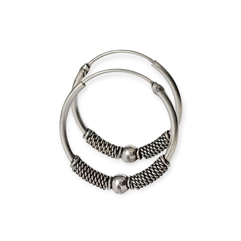 Aros Argolla Mariam 18mm Plata Fina 925 Envejecida