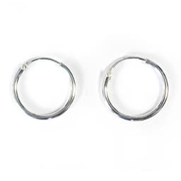 Aros Argolla 14mm Plata Fina 925