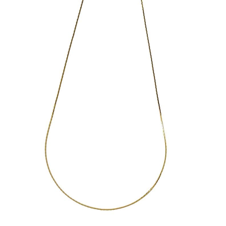 Cadena Cuadrada Brillante Enchapado Oro 18K 45cm Dorado