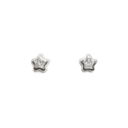 Aros Estrella Circon 8mm Plata Fina 925