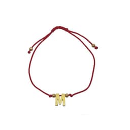 Pulsera Letra M Cordon Rojo Enchapado Oro 18K