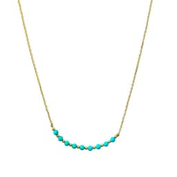 Collar Turquesa Facetado 3mm Cadena Enchapado Oro 18K Celeste