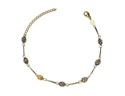 Pulsera Ovalo Palito Enchapado Oro 18K Dorado