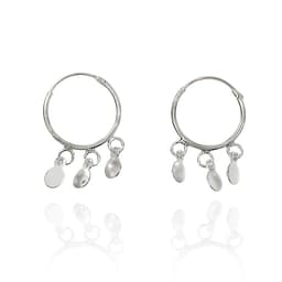 Aros Argolla 3 Circulos Colgantes Plata Fina 925