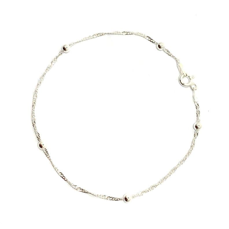 Pulsera Bolitas Plata Fina 925