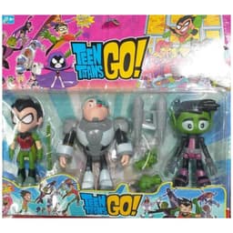 Juguete Figuras Jovenes Titanes 3 Piezas 13Cm Accesorios Verde