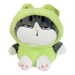 Juguete Peluche Gato Emperador Disfraz Rana Kawaii 40cm Infantil Verde