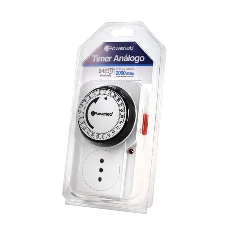 Timer Analogo 2000W Temporizador 24 Horas Blanco