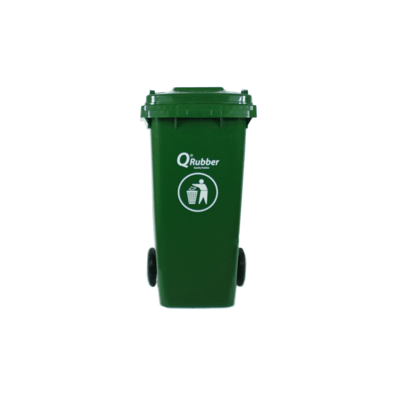 Basurero Contenedor Basura 120 lts.verde QRubber