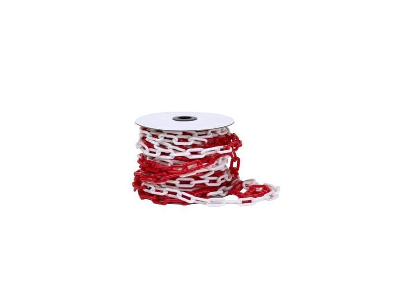 Cadena plastico 25mtx8mm rojo/blanco QRubber