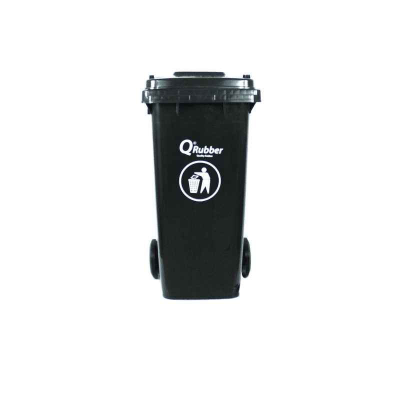 Basurero Contenedor Basura Qrubber 120 lts.gris QRubber