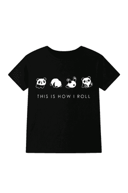 Camiseta Infantil This Is How I Roll - Talla 7 anos Negro