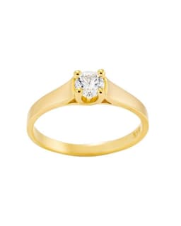 Anillo Solitario 5mm enchapado en oro de 18k 15
