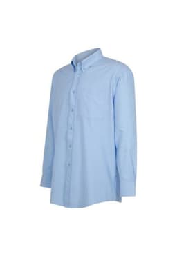 Camisa Oxford Manga Larga Con Bolsillo Celeste S