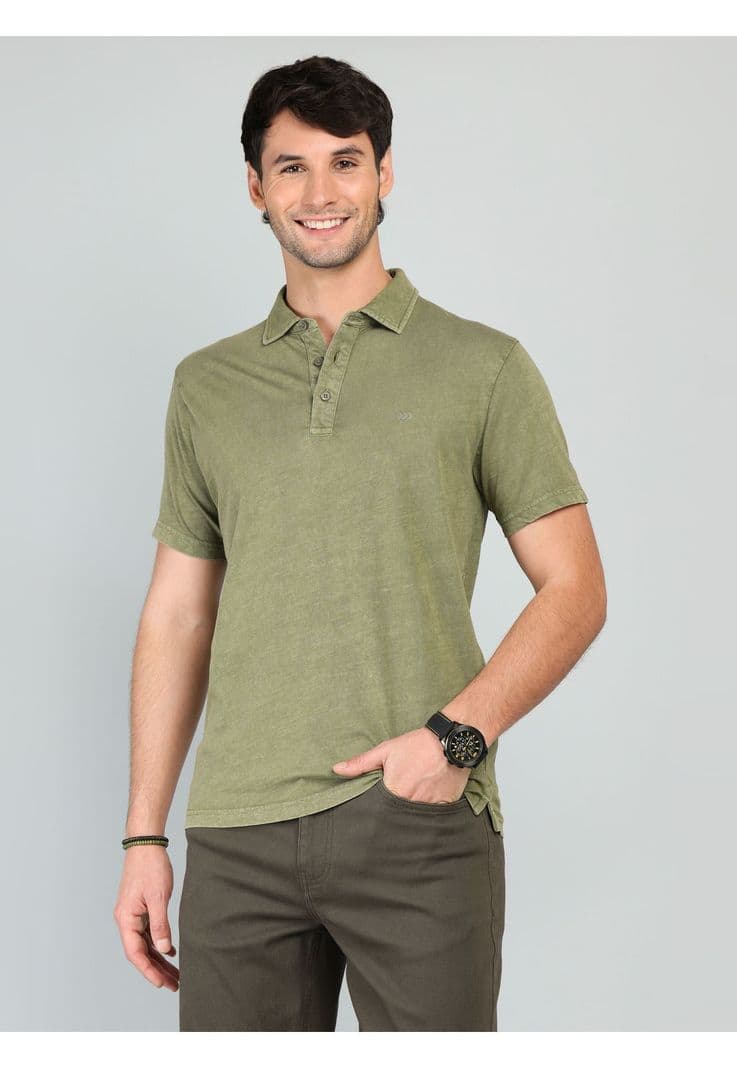 Polera Lisa Stone Wash Regular Fit Verde Arrow PO33073VE S
