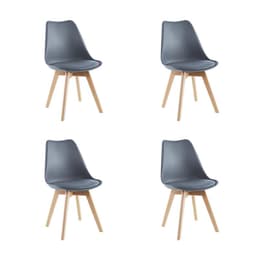 Pack x4 Sillas de Comedor Tulip Gris Midtown
