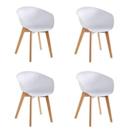 Pack x4 Sillas de Comedor con Apoyabrazos Tulip Blanca Midtown Blanco