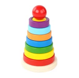 Juego Piramide Encaje Madera 2 Nivel Dificultad Multicolor