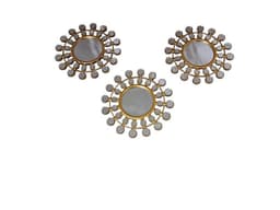 Set de espejos redondos decorativos tipo Ojo Turco Dorado