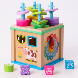 Cubo Didactico de Madera Multifuncional Juego Educativo Montessori