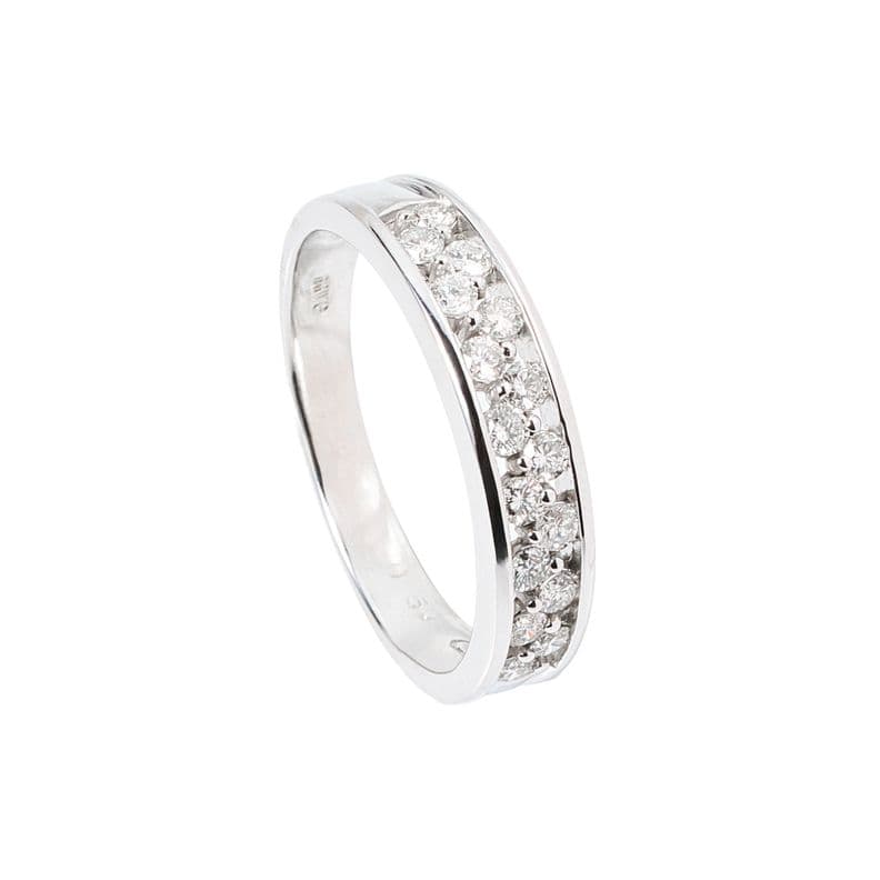 Anillo medio cintillo Oro blanco Talla 17