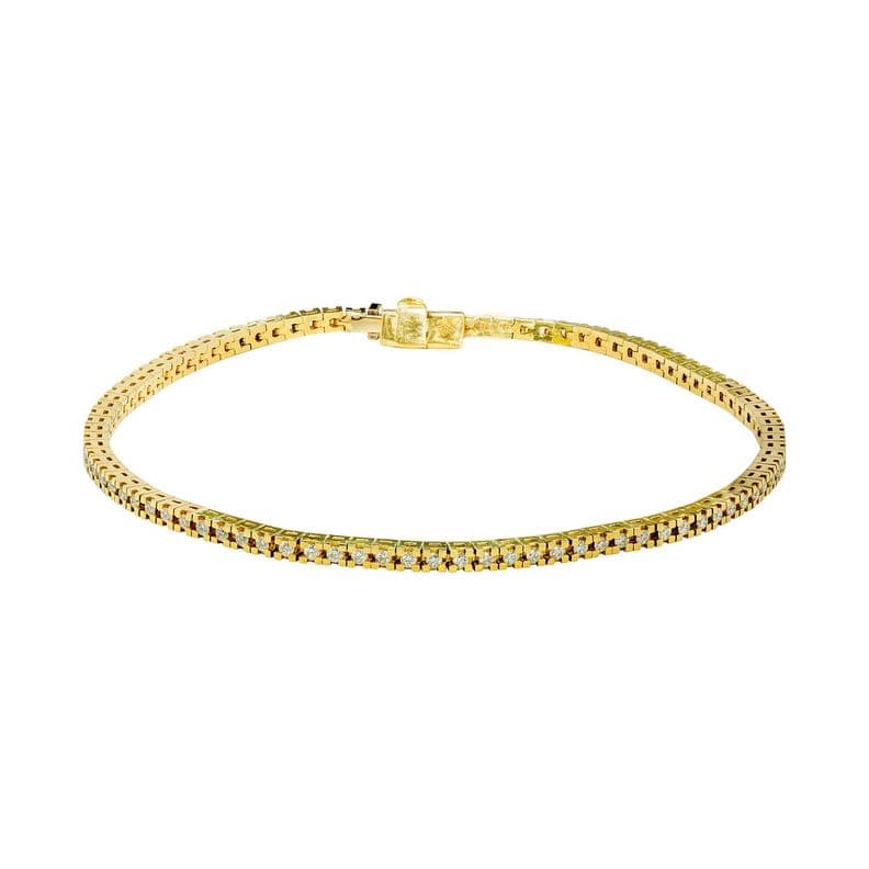 Pulsera Tennis Oro Amarillo Y Brillantes 0.86Ct