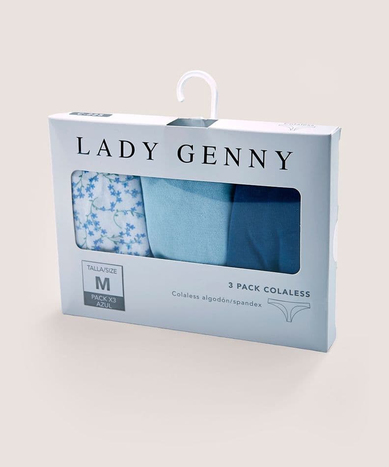 Tripack Colaless Cotton Spandex | Comodidad Diaria Azul L